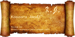 Koszoru Jenő névjegykártya