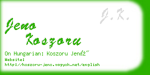 jeno koszoru business card